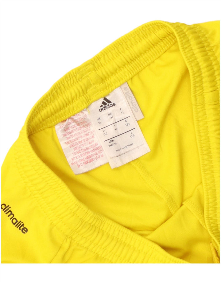 Pantaloni scurți sport adidas Climalite pentru băieți 11-12 ani, mari, galben, poliester