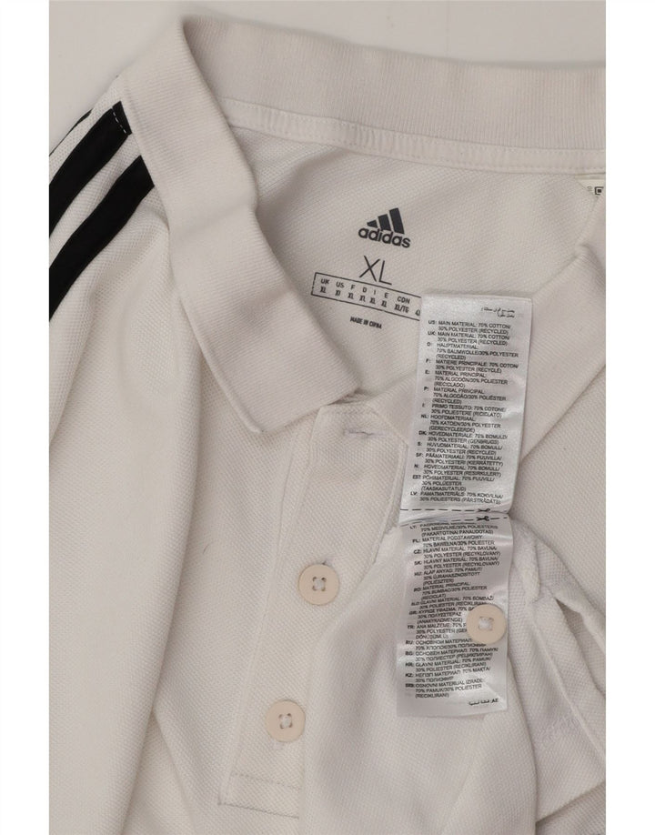 Tricou polo pentru bărbați ADIDAS XL Bumbac alb