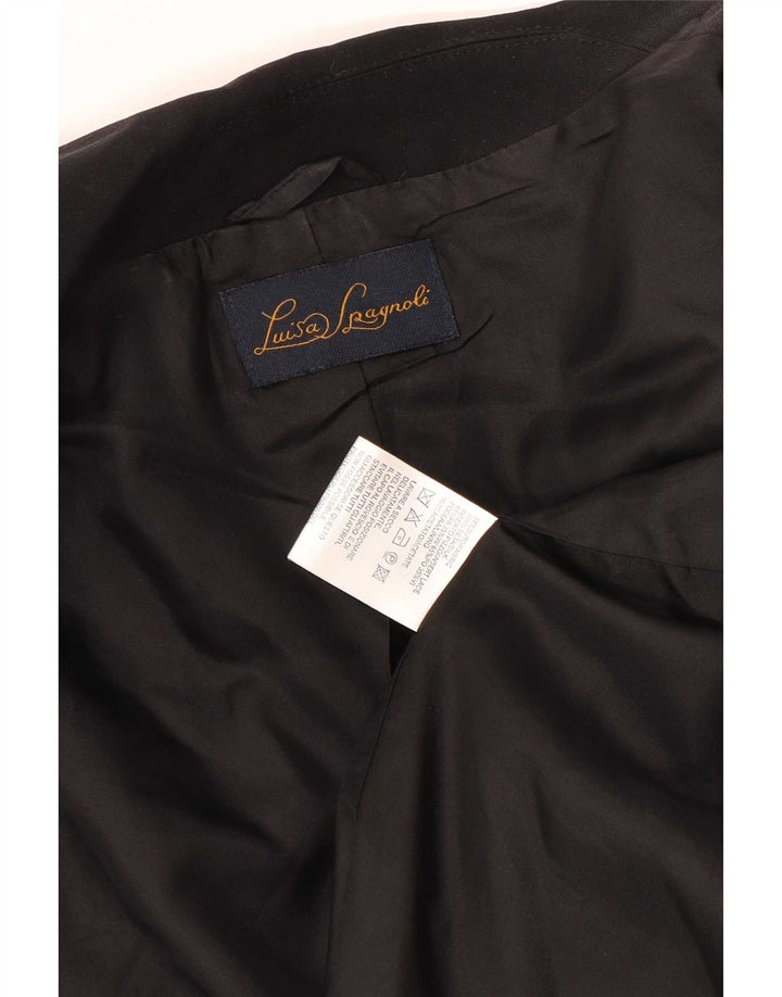 Sacou blazer pentru femei Luisa Spagnoli UK 18 XL Mătase neagră