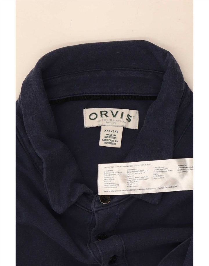 Tricou polo pentru bărbați Orvis 2XL, bumbac bleumarin