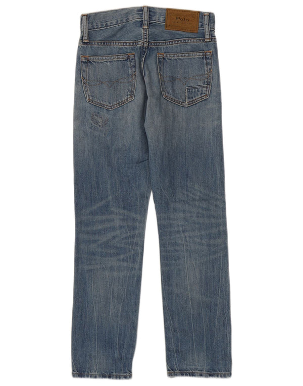 Blugi drepti distressed pentru băieți Polo Ralph Lauren 7-8 ani L24 L24 Albastru