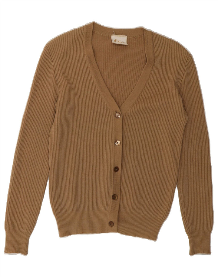 VINTAGE Womens Cardigan Sweater UK 10 Small Brown Vintage Vintage and Second-Hand Vintage from Messina Hembry 