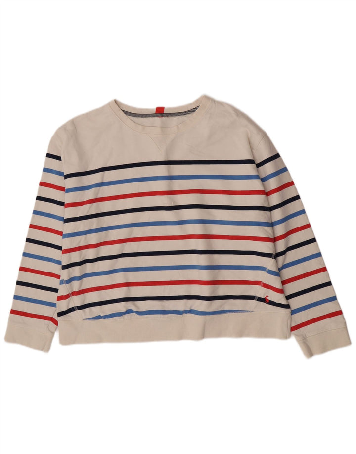 Pulover supradimensionat pentru femei Joules UK 14 Bumbac cu dungi albe medii