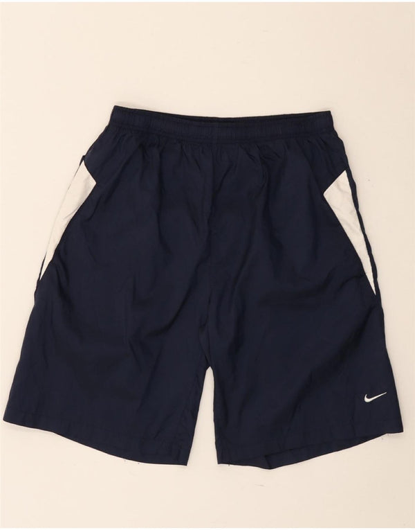 Pantaloni scurti sport NIKE băieți 13-14 ani XL bleumarin nailon color bloc