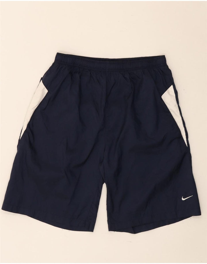 Pantaloni scurti sport NIKE băieți 13-14 ani XL bleumarin nailon color bloc
