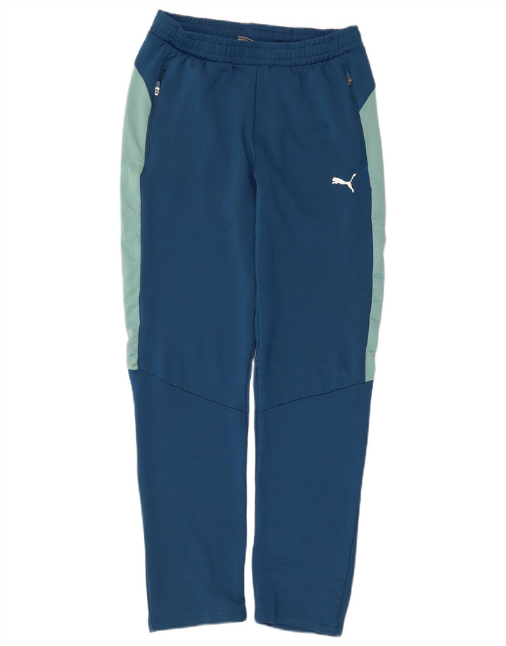 Pantaloni de trening Puma pentru băieți 13-14 ani, albastru, poliester color bloc