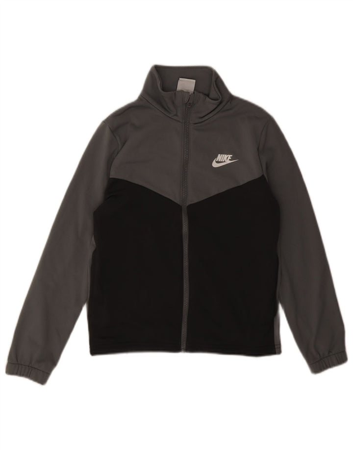 Jachetă de top pentru trening cu grafică Nike pentru băieți 10-11 ani, gri mediu, color block