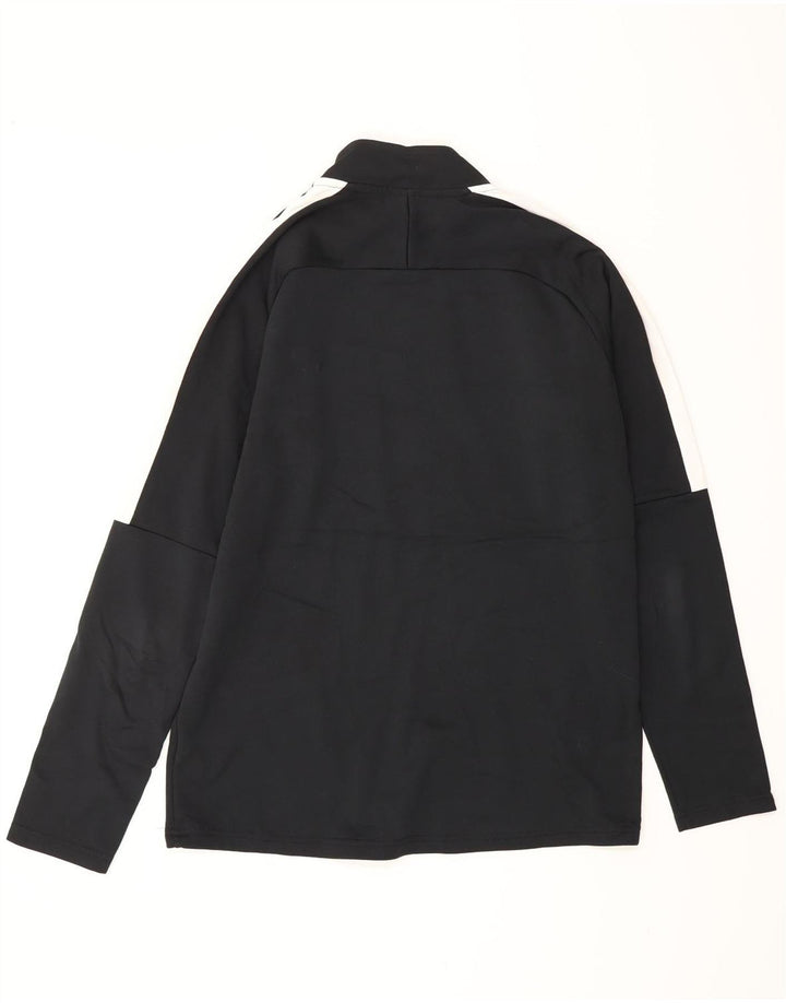 Top de trening pentru bărbați Dri Fit, cu fermoar și gât, negru, colorblock