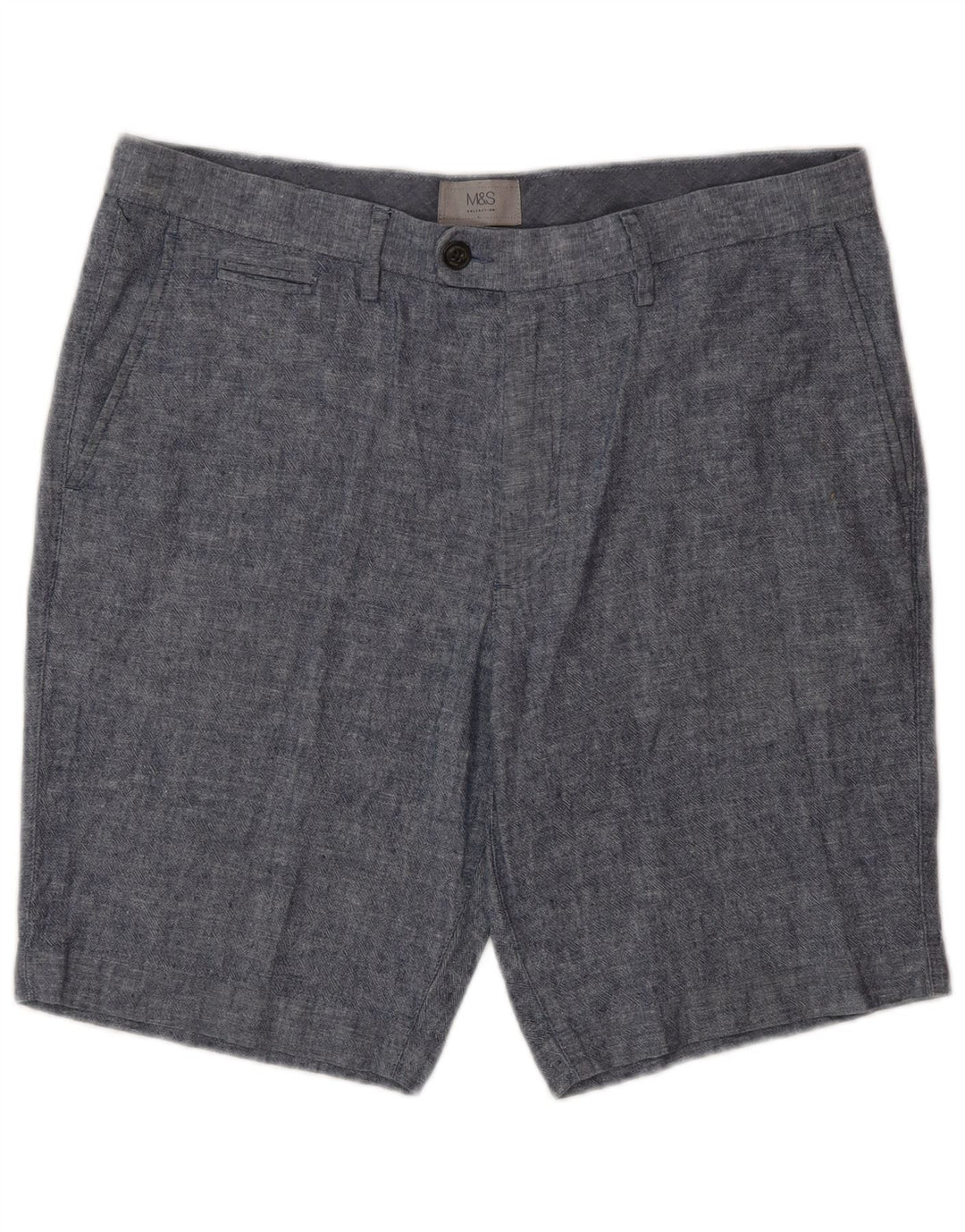 Pantaloni scurți chino pentru bărbați Marks & Spencer W34 Large Blue Linen