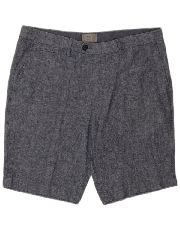 Pantaloni scurți chino pentru bărbați Marks & Spencer W34 Large Blue Linen
