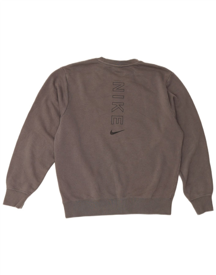 Pulover Nike pentru bărbați cu grafică, bumbac color bloc, gri mediu