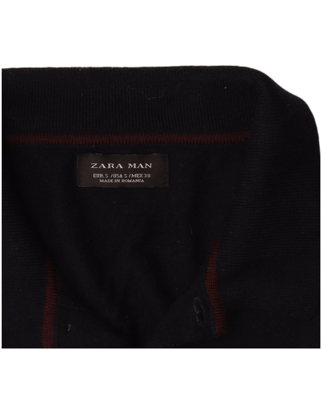 Pulover pentru bărbați Zara, cu gât polo, mic, bleumarin