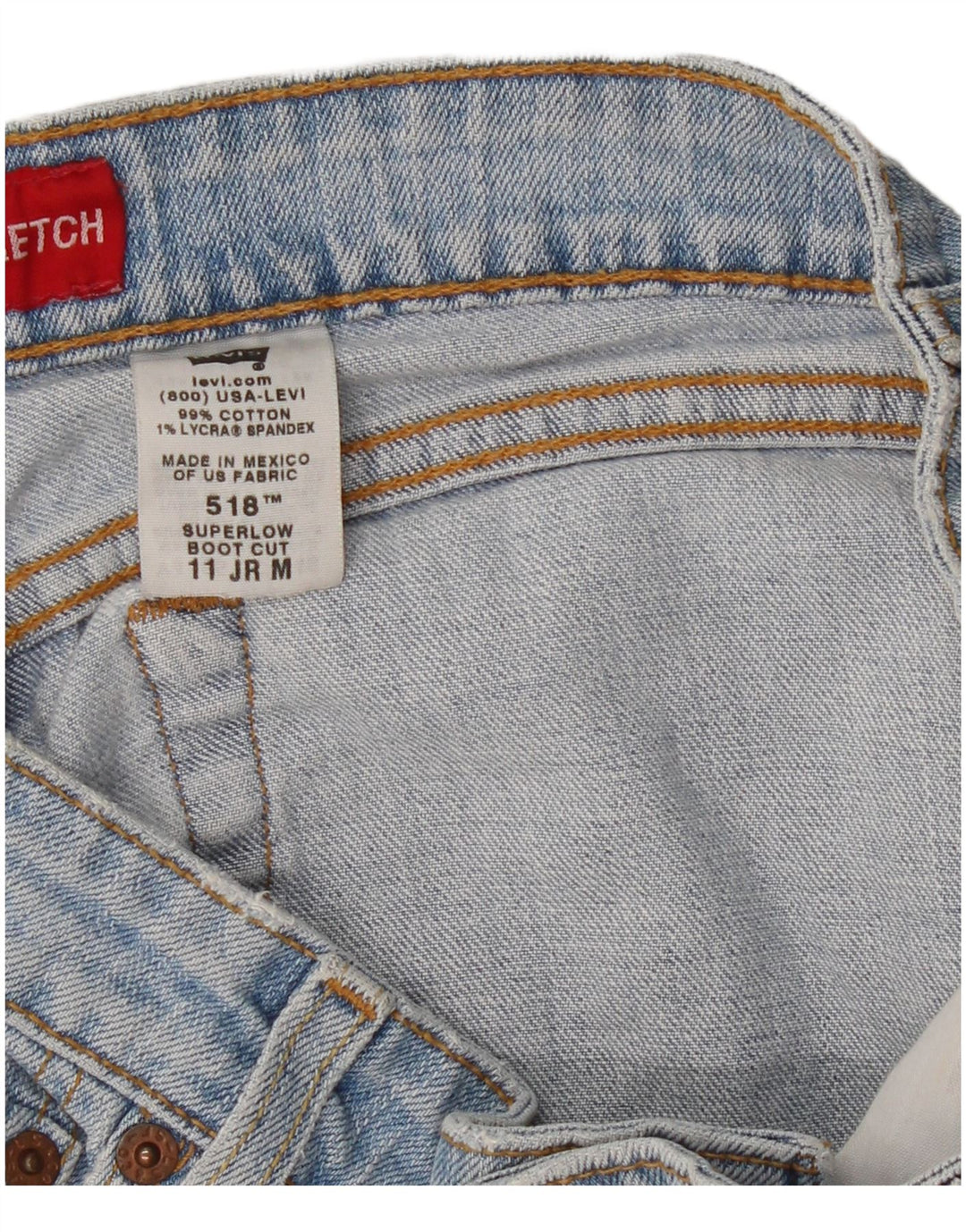 Pantaloni scurți Levi's 518 Super Low Denim pentru femei, mediu W32, bumbac albastru