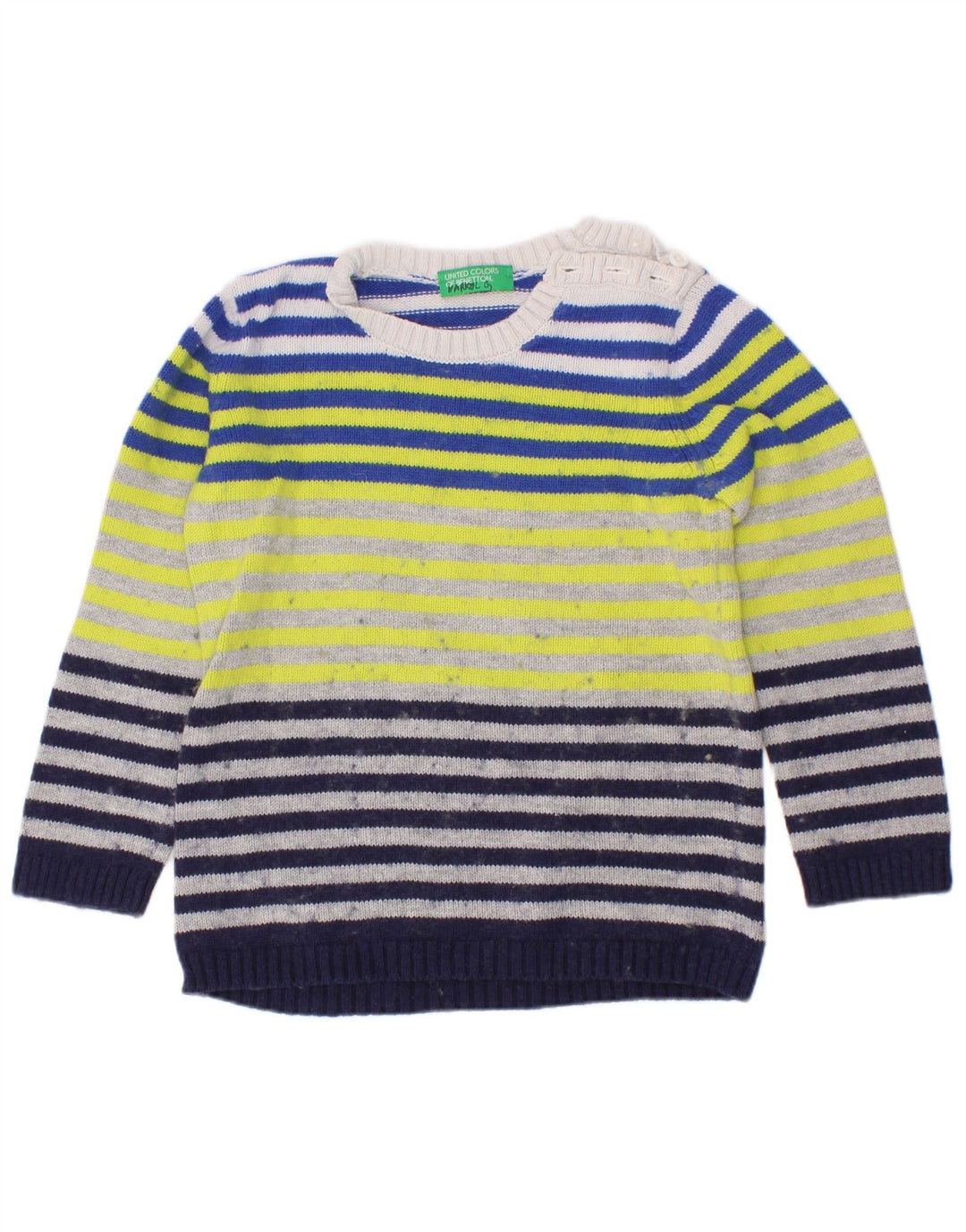Pulover Benetton Băieți Decolteu Barcă 3-4 Ani, Multicolor, Dungi