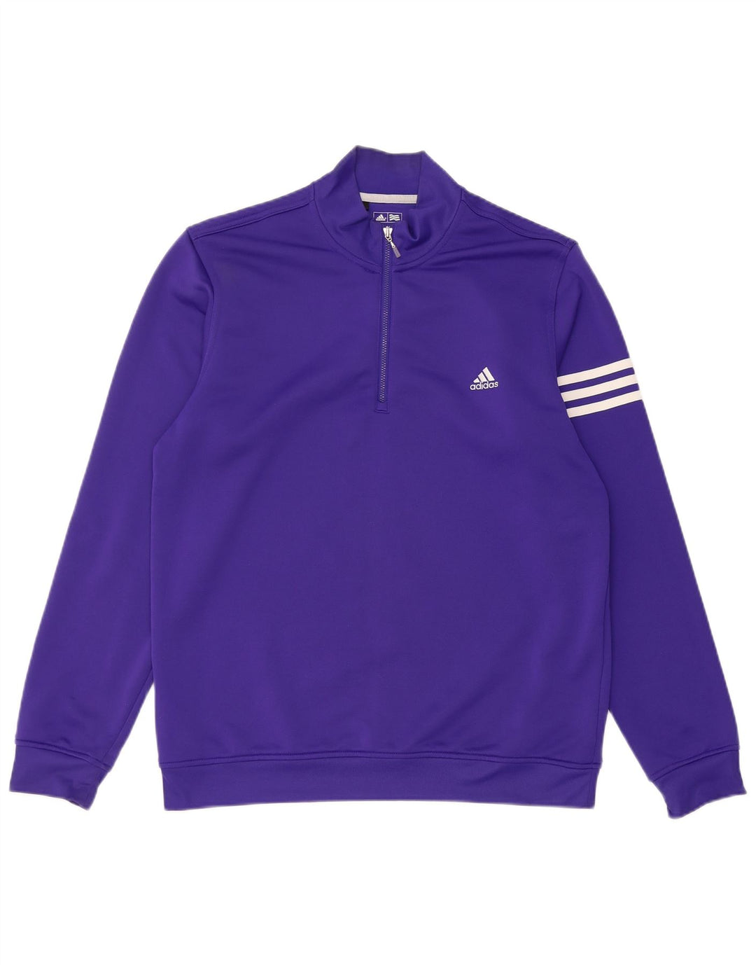 Adidas pentru bărbați Climalite Zip Neck Top cu mânecă lungă Violet mediu Sport