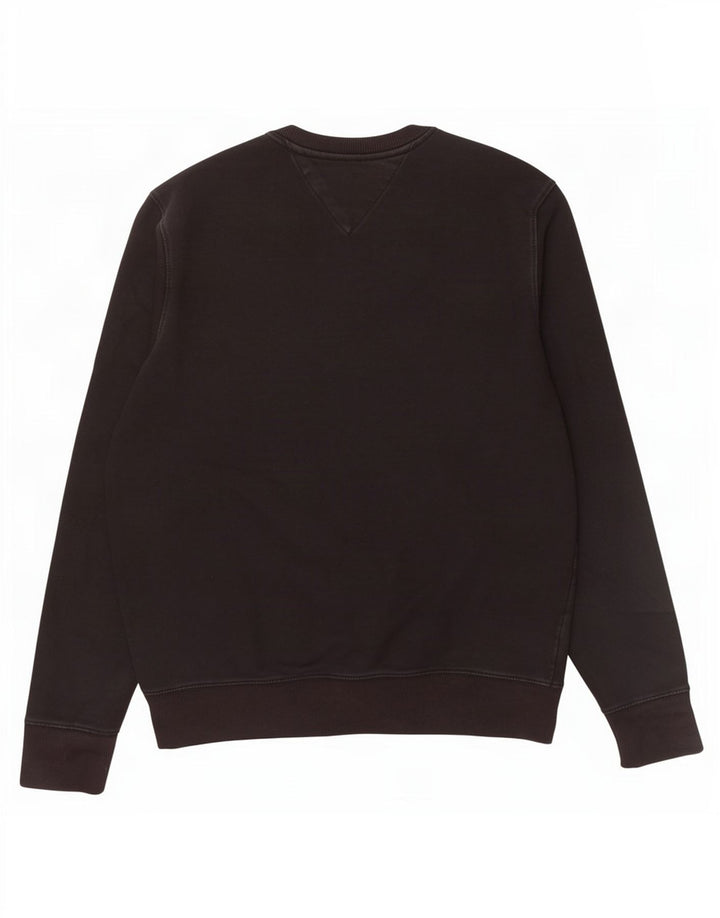 Hanorac grafic pentru bărbați Tommy Hilfiger Pulover mediu din bumbac negru
