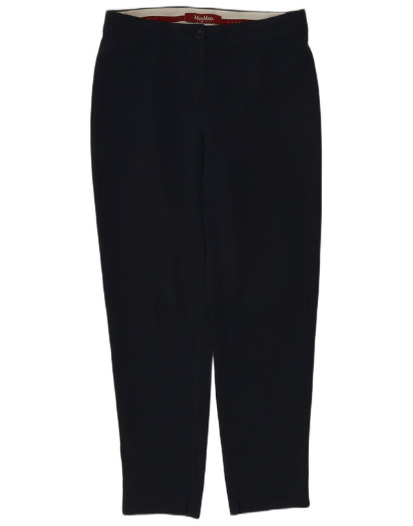 Max Mara Pantaloni casual subțiri pentru femei UK 8 Small W28 L27 Bleumarin