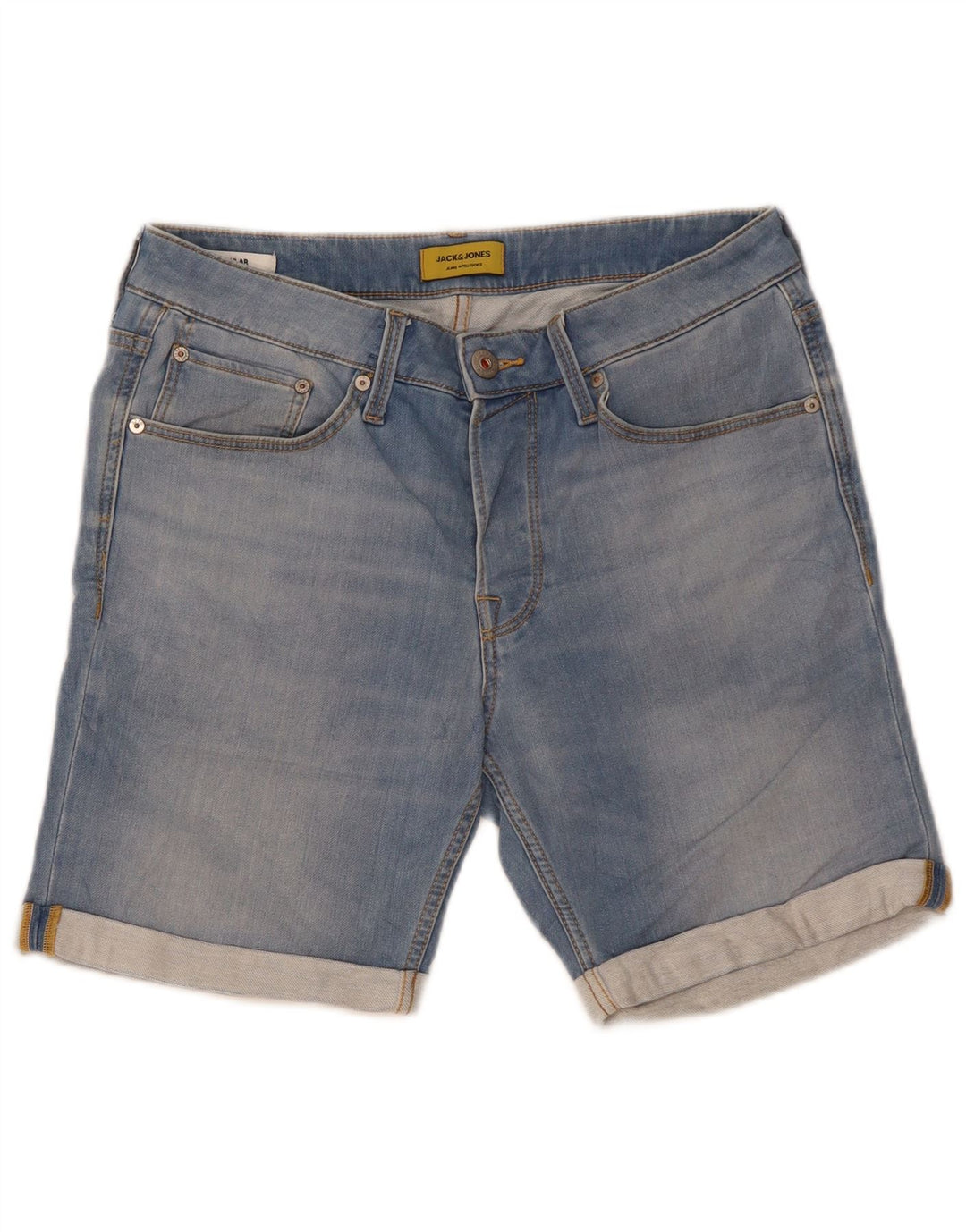 Pantaloni scurți Jack & Jones Regular din denim pentru bărbați, mediu W32, bumbac albastru