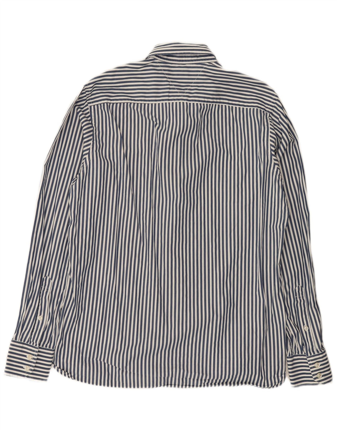 Tommy Hilfiger Mens Shirt Medium Blue Striped Cotton