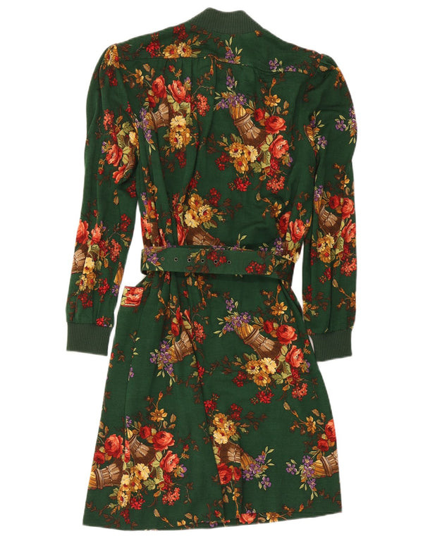 Botto Rochie cu mânecă lungă pentru femei UK 14 Medium Green Floral