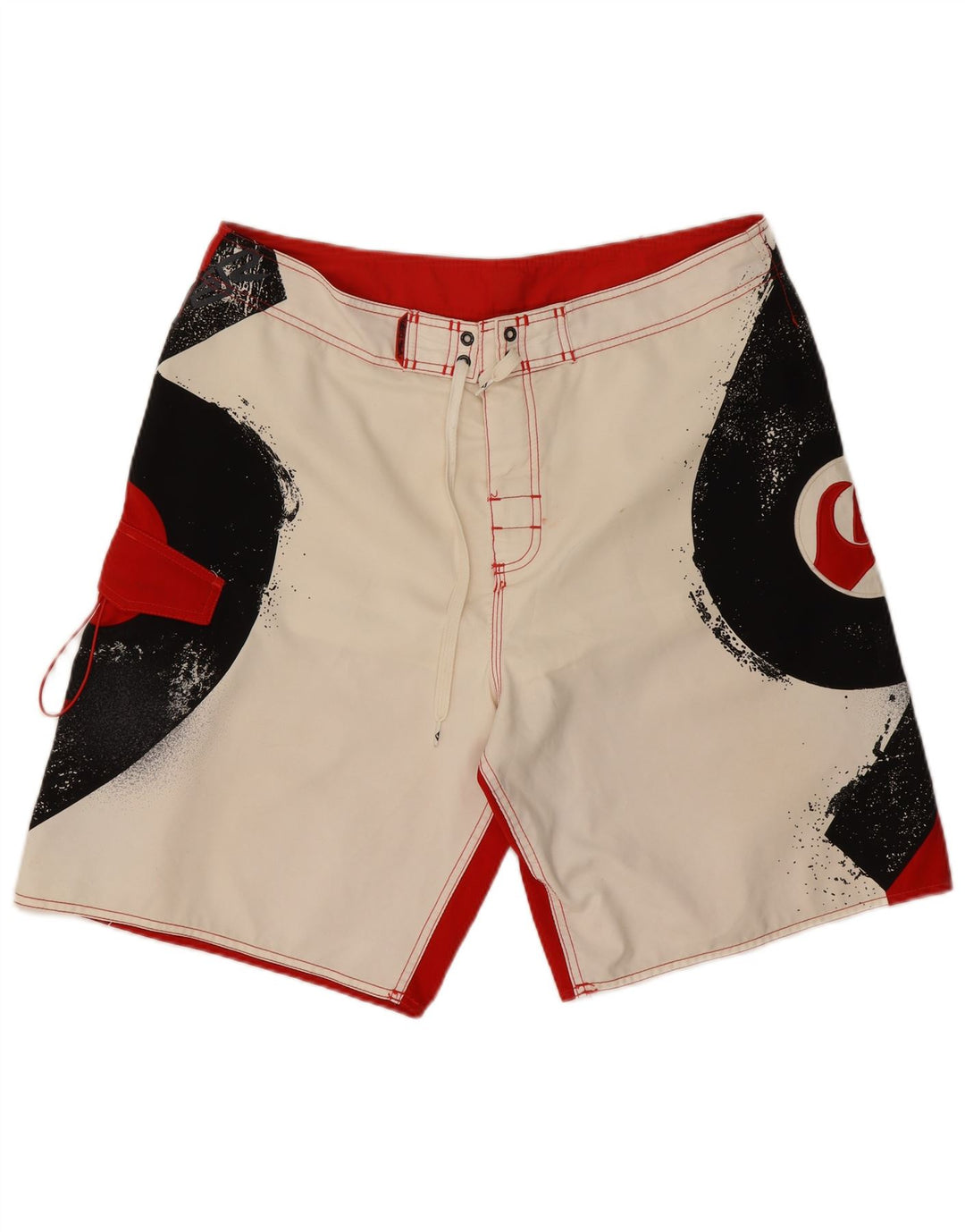 Pantaloni scurți de înot grafic Quiksilver pentru bărbați, mari, alb, din poliester