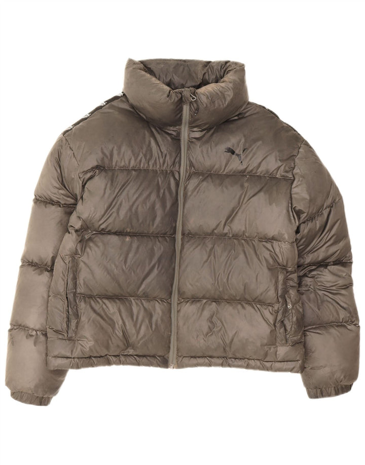 Jachetă căptușită cu grafică Puma pentru femei UK 14 Medium Gri Poliester
