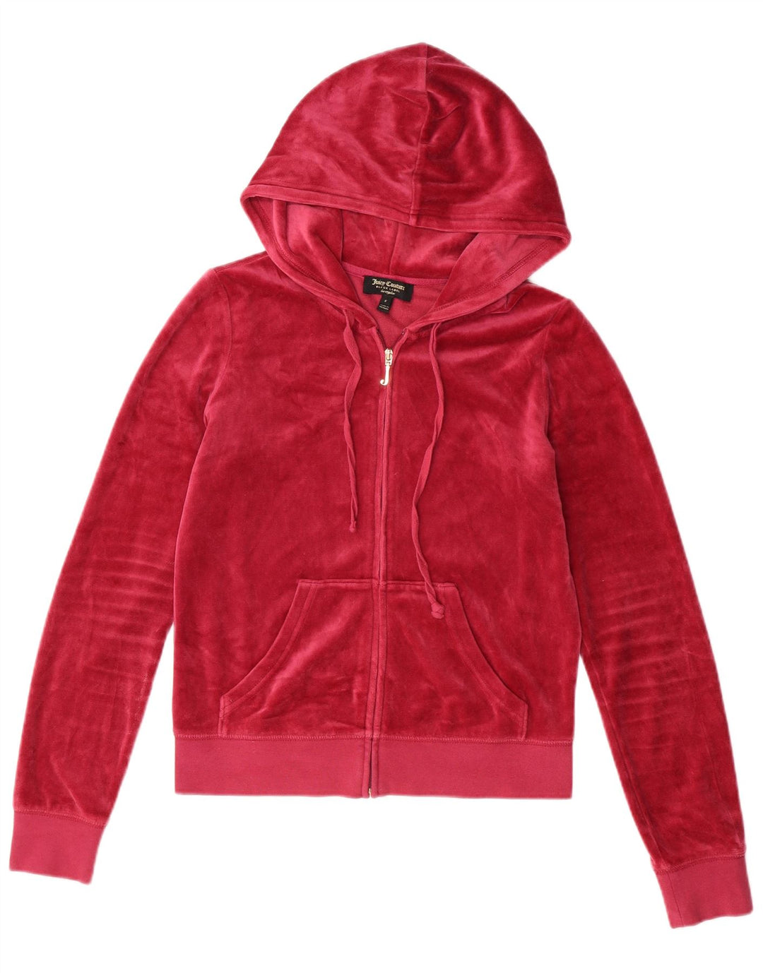 JUICY COUTURE Pulover pentru damă, din velur, cu fermoar, cu glugă, UK 10, bumbac roz mic