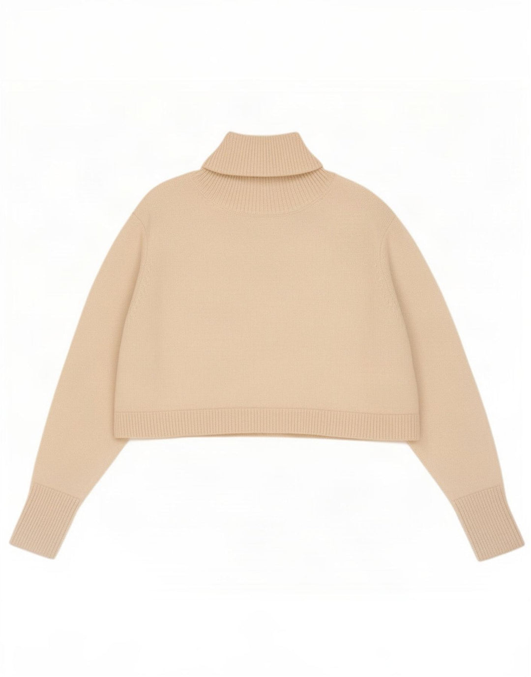 Pulover de damă Zara Crop oversized cu gât rulat, UK 10 Small Off White