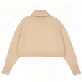 Pulover de damă Zara Crop oversized cu gât rulat, UK 10 Small Off White