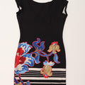 DESIGUAL rochie bodycon pentru femei UK 12 Medium Black Floral Poliester