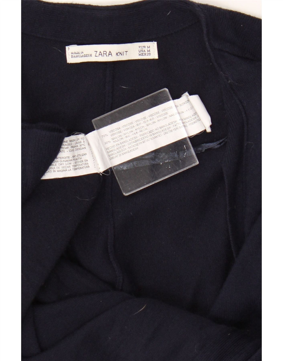 Pulover cardigan supradimensionat pentru femei Zara cu mâneci 3/4 Marea Britanie 14 Mediu Bleumarin