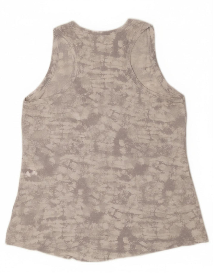 REEBOK Womens Vest Top UK 14 Large Grey Tie Dye