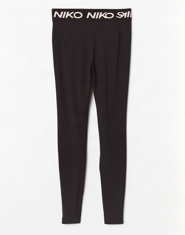 Leggings Nike Dri Fit Graphic pentru femei UK 8 Small Negru Poliester