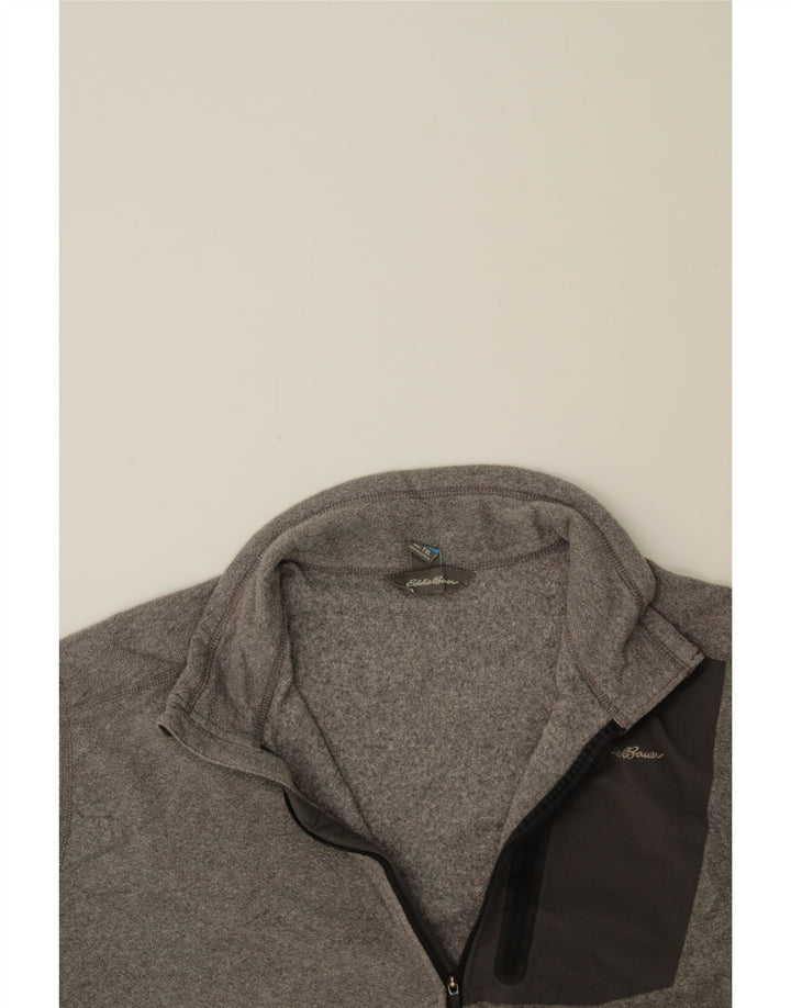 EDDIE BAUER Mens Zip Neck Fleece Jumper XL Grey Polyester Vintage Eddie Bauer and Second-Hand Eddie Bauer from Messina Hembry 