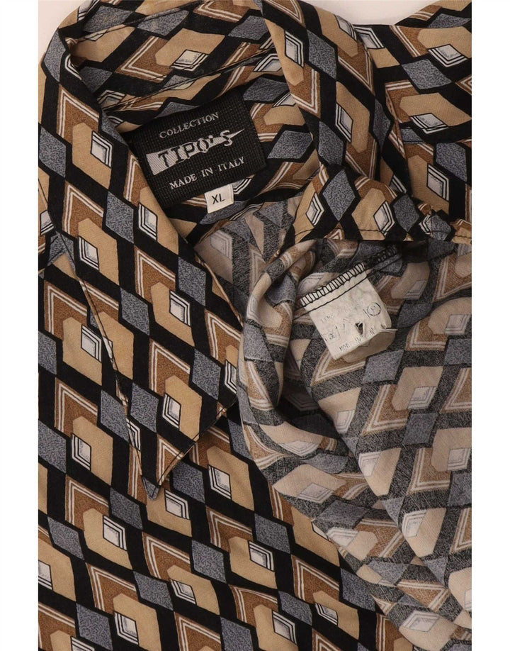 Cămașă cu mânecă scurtă pentru bărbați Tipo' S, bumbac geometric multicolor XL