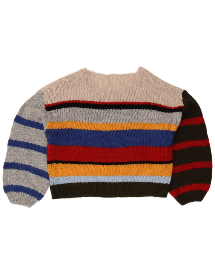 VINTAGE Pulover cu gât de barcă pentru femei UK 14 mare, multicolor