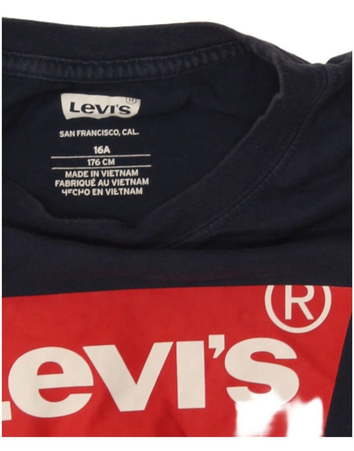 Tricou grafic pentru băieți Levi's Top 15-16 ani, bleumarin