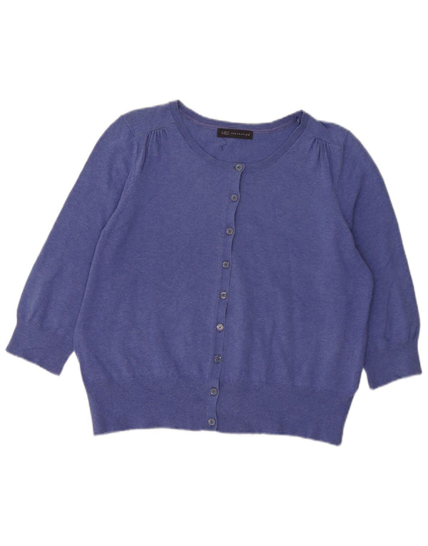 Pulover cardigan cu mâneci 3/4 pentru femei Marks & Spencer UK 18 XL Albastru