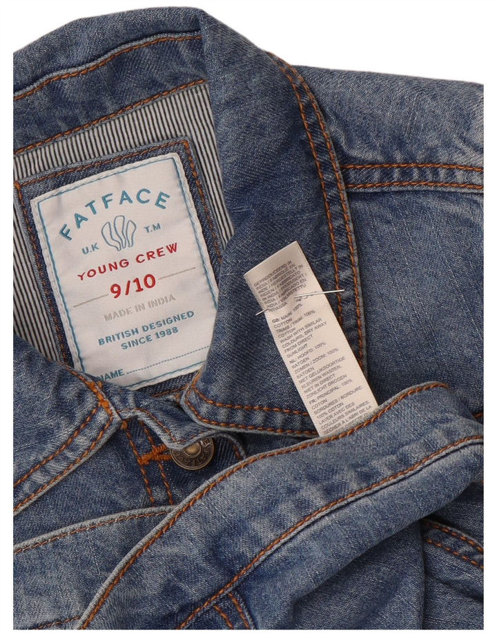 Jachetă Fat Face Fete Denim 9-10 Ani Bumbac Albastru