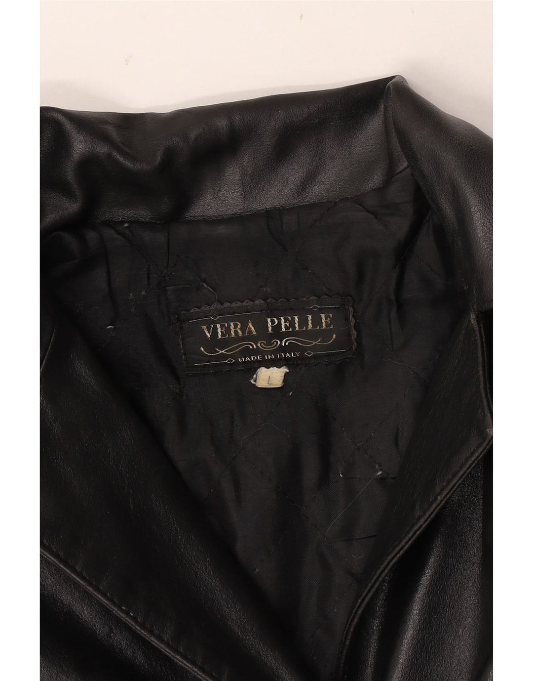 Palton de piele pentru femei VINTAGE UK 16, mare, neagră