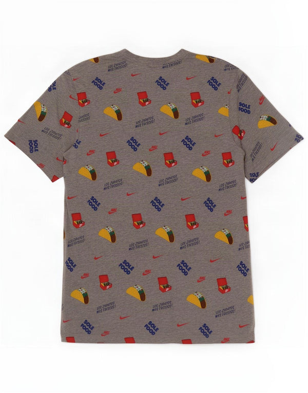 Tricou grafic Nike pentru bărbați Top din bumbac gri mediu