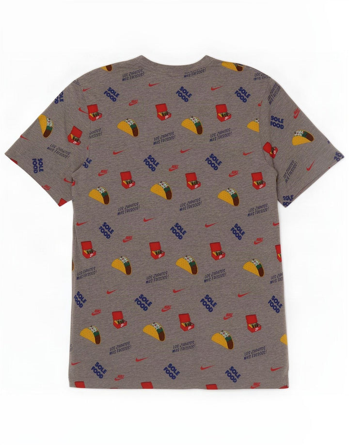 Tricou grafic Nike pentru bărbați Top din bumbac gri mediu