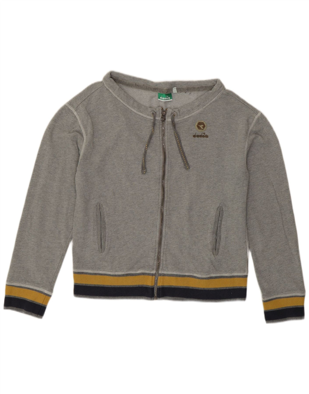 Diadora Crop Trening Top Jachetă pentru femei UK 14 Medium Gri Colorblock