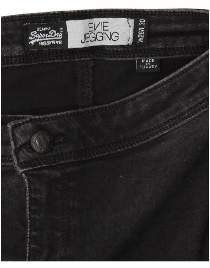 Blugi Superdry Evie Jegging pentru femei W26 L30 bumbac negru