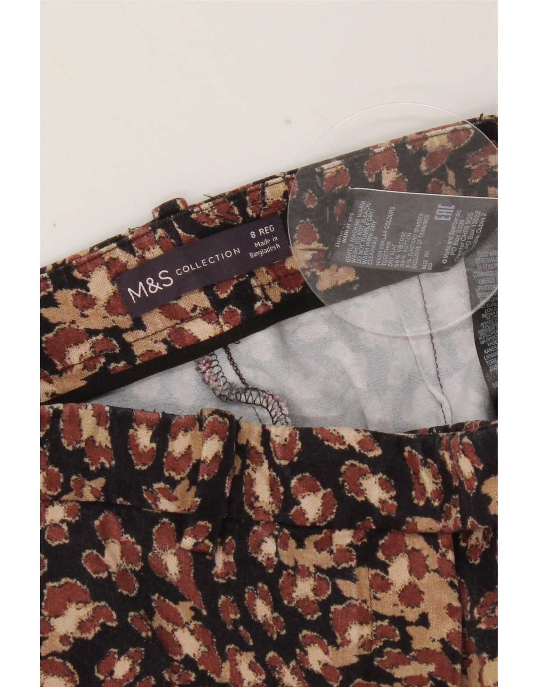 Pantaloni casual pentru femei Marks & Spencer, cu model abstract, UK 8 Small W26 L25