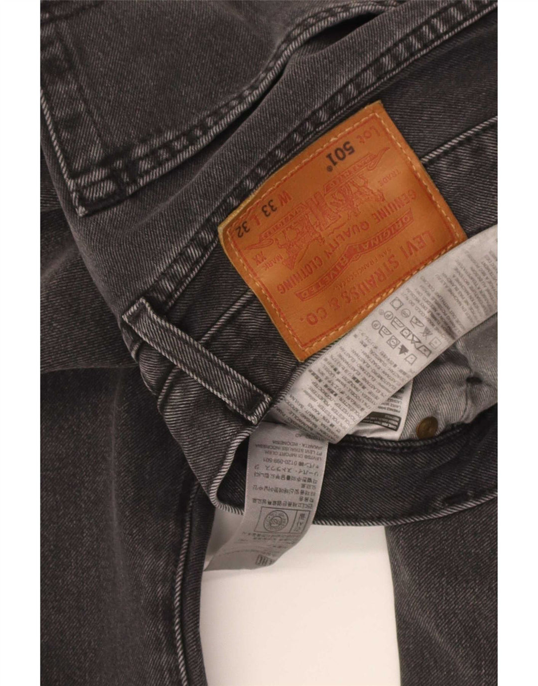 Blugi 501 drepti pentru bărbați Levi's W33 L32 bumbac gri