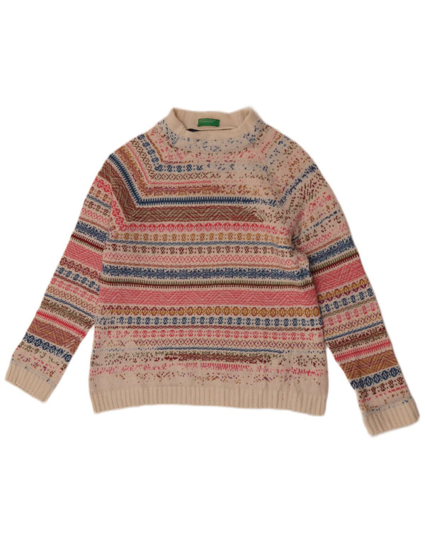 Pulover pentru femei cu gât țestoasă Benetton UK 14 Medium Multicolor