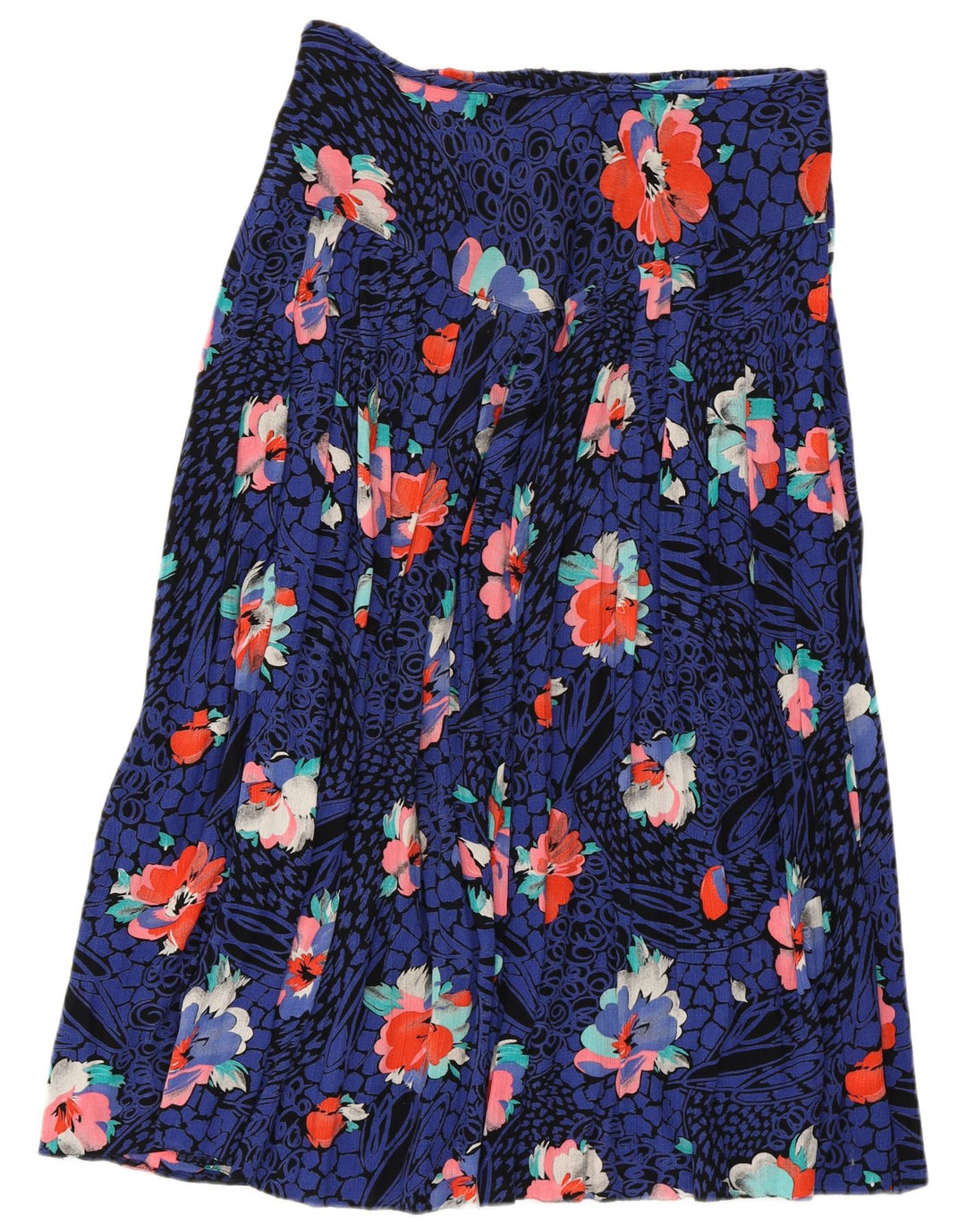 Fusta midi pentru femei LIBRA UK 14 Medium W30 Blue Floral Viscose