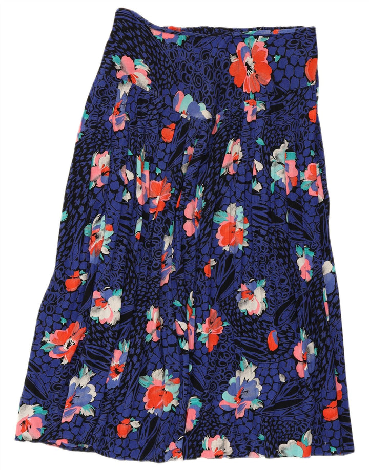 Fusta midi pentru femei LIBRA UK 14 Medium W30 Blue Floral Viscose