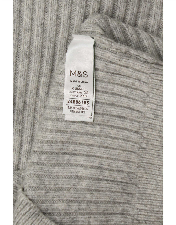 Pulover pentru femei Marks & Spencer cu decolteu triplu UK 6 XS poliester gri